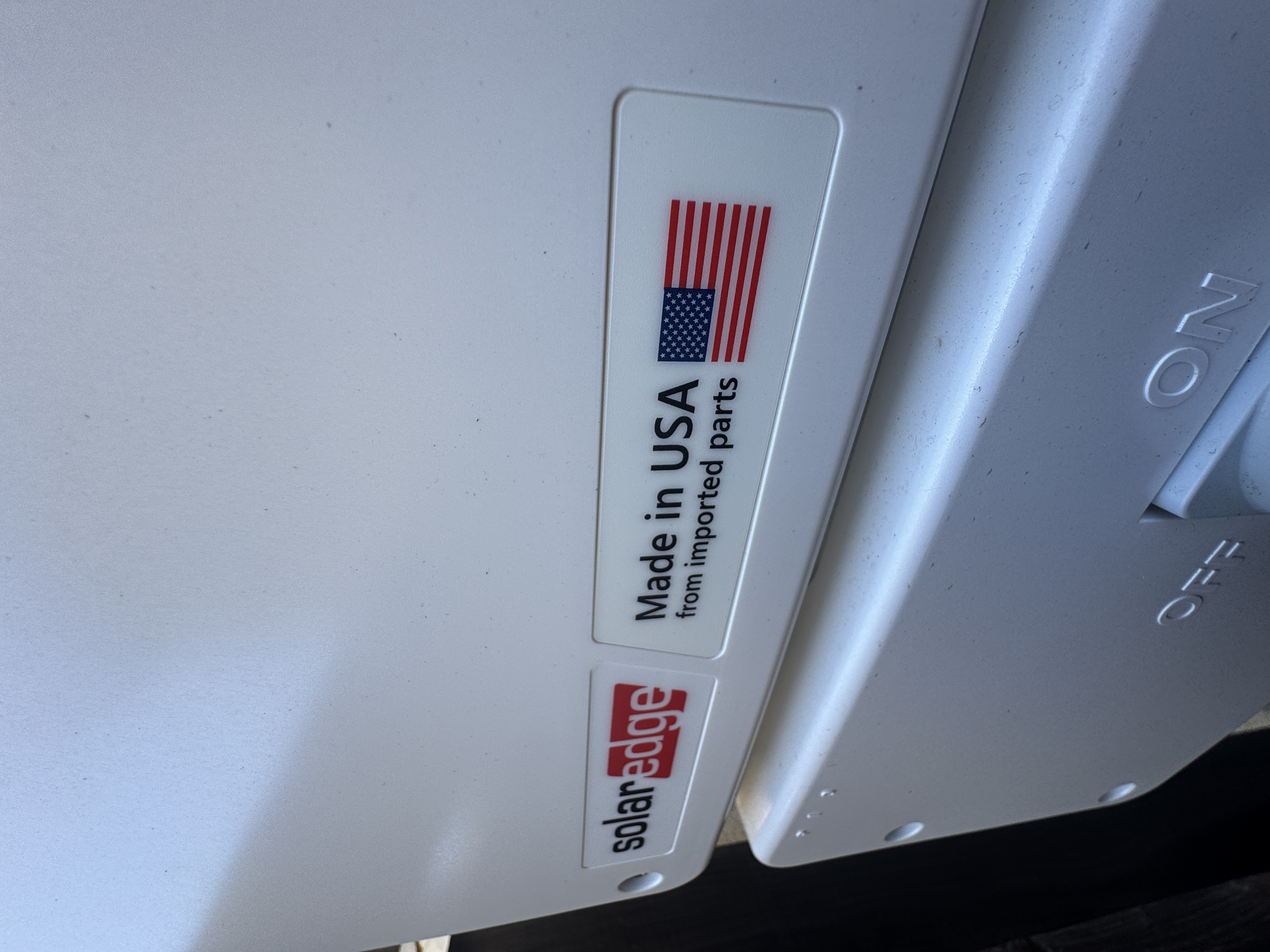 SolarEdge inverter made in USA label